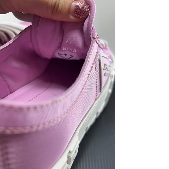 Double Wheel Recycled Nylon Gabardine Donna Pink Platform Sneaker e362 - Picture 5 of 12
